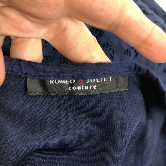 Romeo & Juliette lace tassel ties tank navy medium - Picture 5 of 11